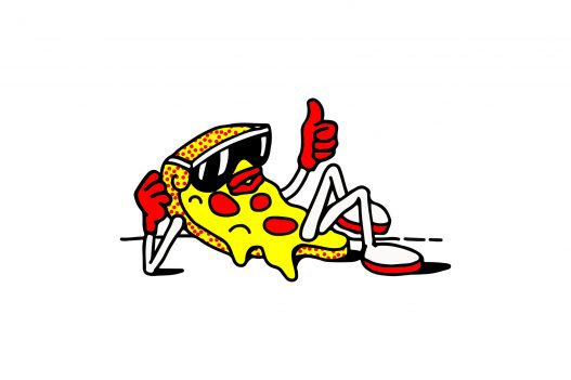 Crispy Crust Pizza Logo mit Sonnenbrille